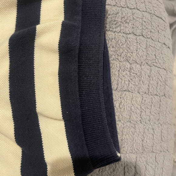 Polo Ralph Lauren Navy and Cream Striped The Big Shirt Polo Size XL With Crest - Picture 7 of 9